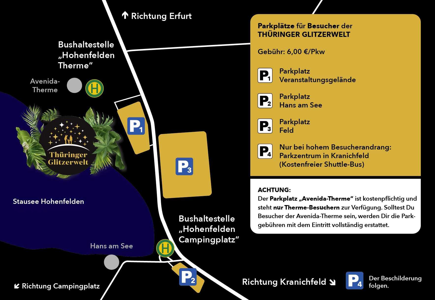 Anfahrt Parkplätze Thüringer Glitzerwelt
